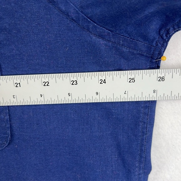 Tasso Elba Men’s Linen Shirt Sz XL Navy 55% Linen 45% Cotton Short Sleeves EUC - Picture 10 of 11